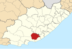 Map of the Eastern Cape with Makana highlighted (2011)